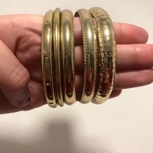 Elegant Gold Tone Bangle 5pc lot